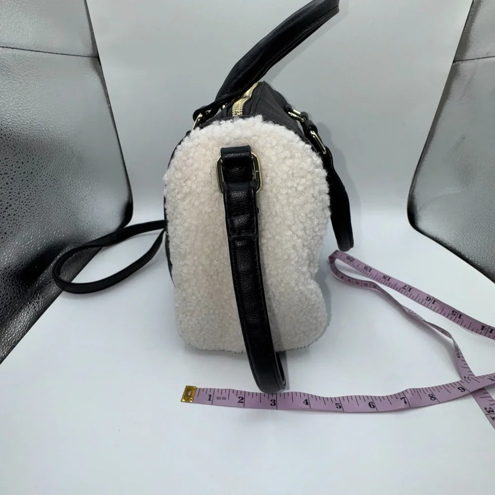 Juicy‎ Couture Sherpa Faur Fur Speedy Flashback Satchel Crossbody Bag Purse Y2K